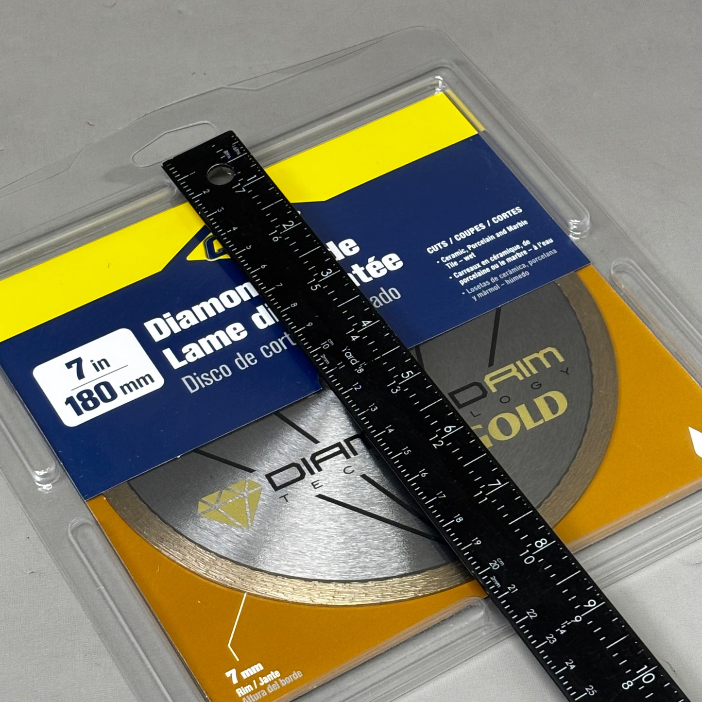 QEP Premium Diamond Gold Blade For Wet Cutting Porcelain & Ceramic Tile 7" 6-7003Q