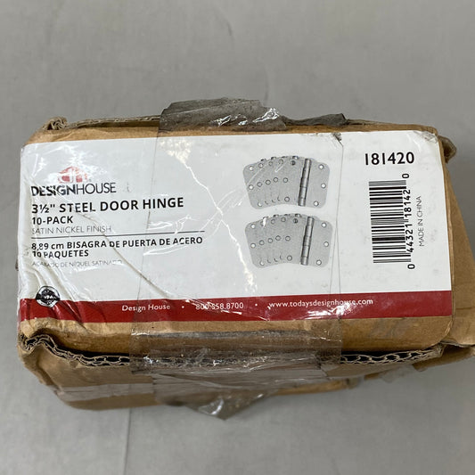 DESIGN HOUSE (10 Pack) Radius Satin Nickel Door Hinge 3 1/2", 5/8" Radius Corners 181420 (New Other- (See Images))