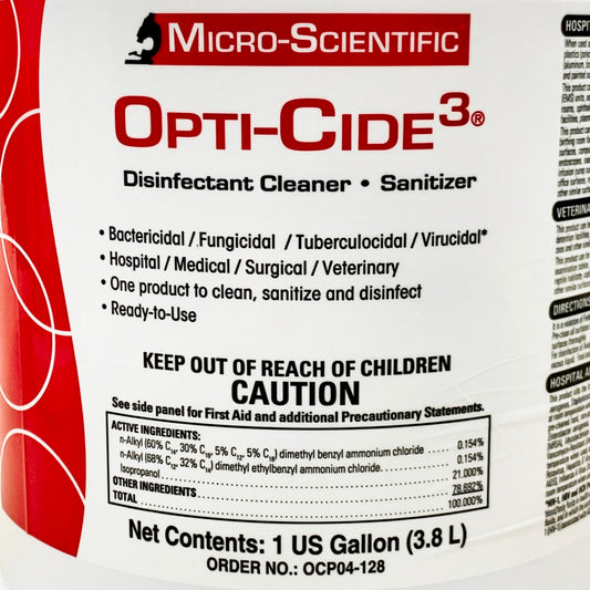 MICRO-SCIENTIFIC (4 PACK) Opti-Cide3 Surgical Disinfectant Cleaner 1Gal BB 05/26