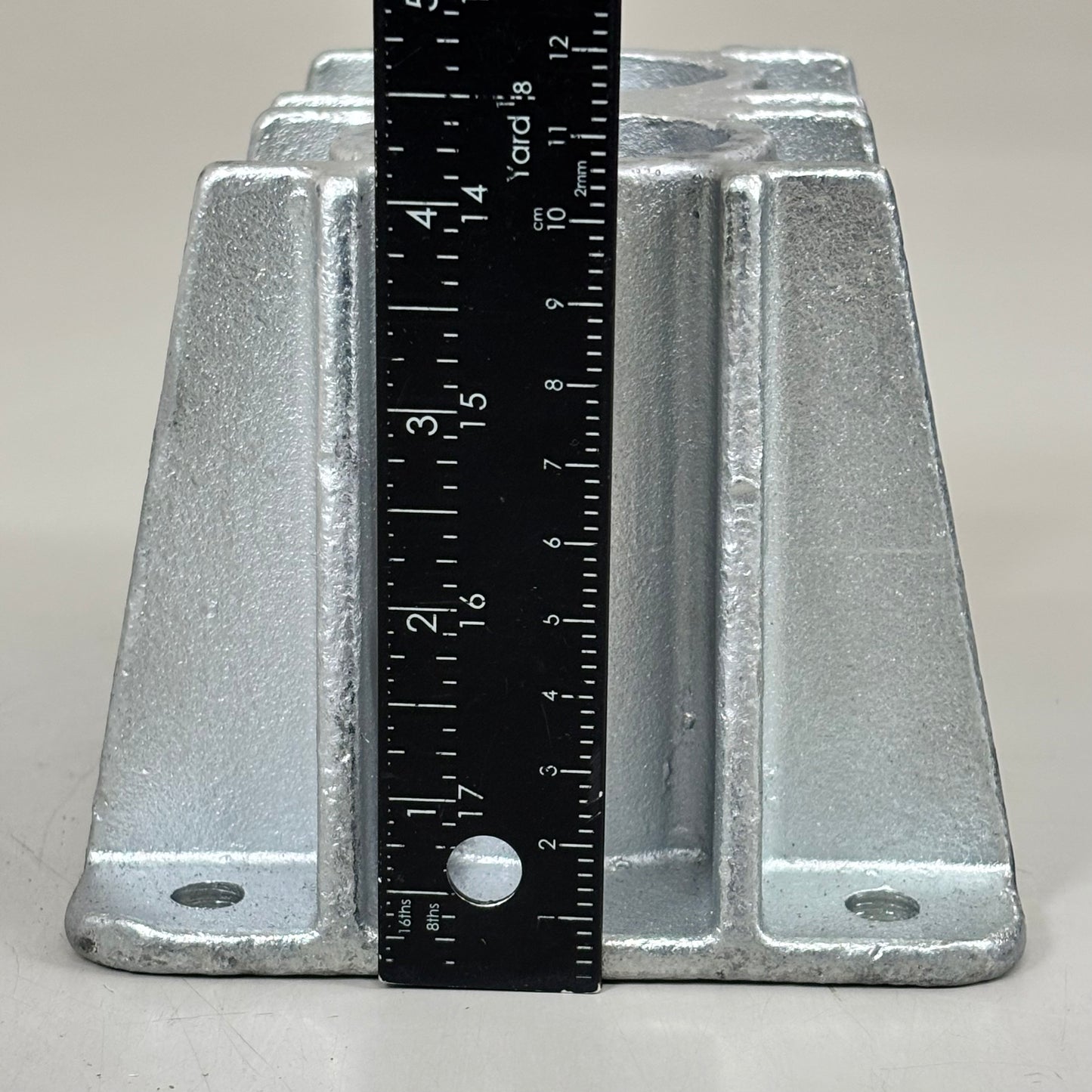 VESTIL Steel Pipe Safety Railing Double Socket Cast Steel 7"L x 5"W Unfinished