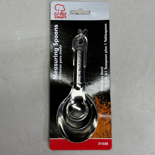 CHEF CRAFT (3 Pack) Measuring Spoons Stainless Steel 21528