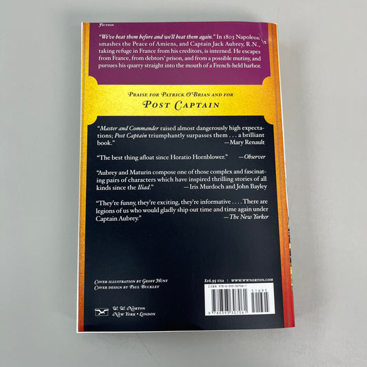 Post Captain Patrick O'Brian 8" x 5.5" Paperback Yellow Cover (New)
