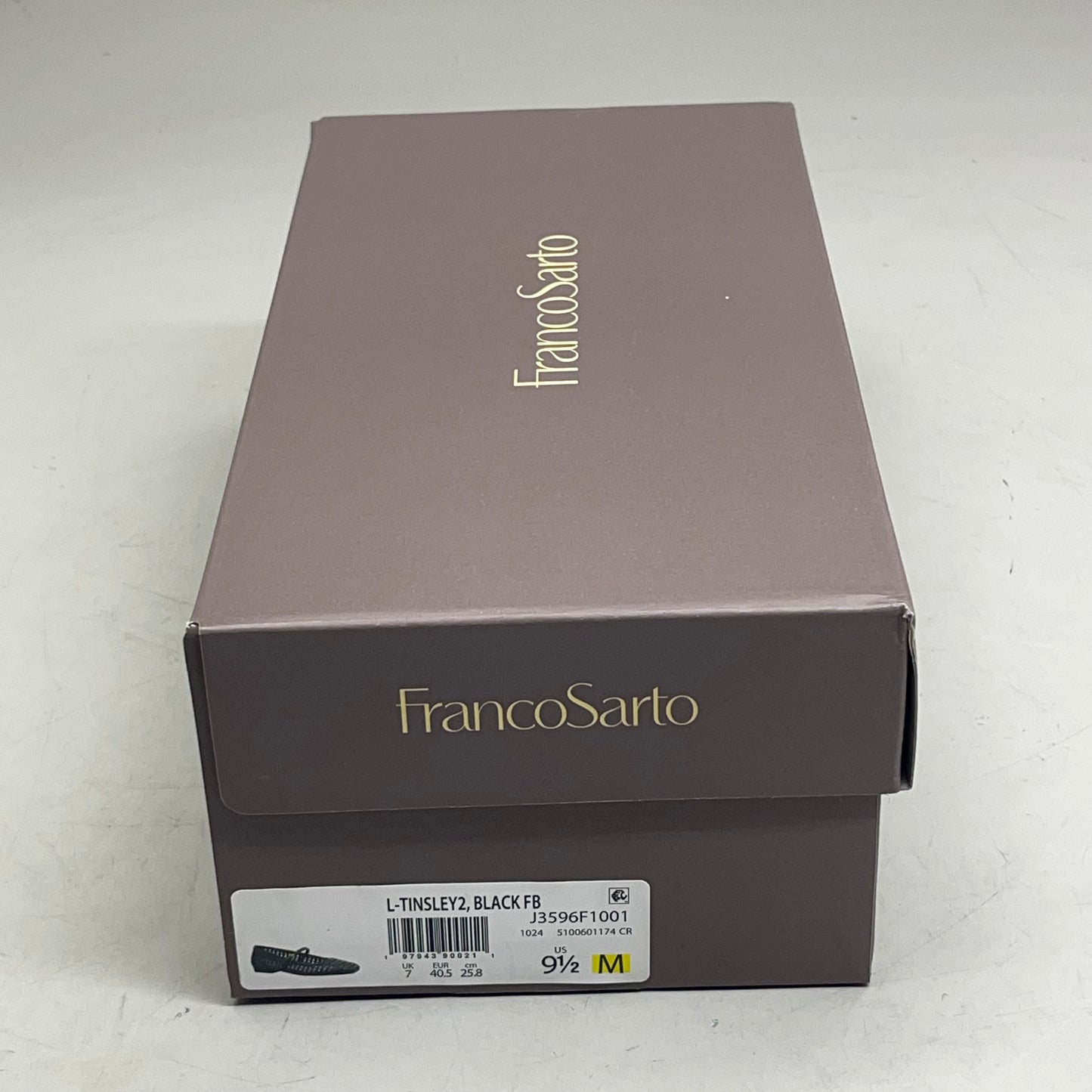 FRANCO SARTO L-Tinsley Mary Jane Women's Flat SZ M 9.5 Black