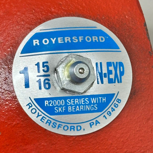 ROYERSFORD R2000 Spherical 2-Bolt Pillow Block Bearing 1-15/16" Red 40-02-N115