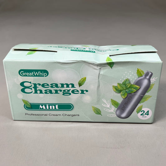 ZA@ GREATWHIP Mint Cream Chargers 24 Pack Best By 03-28-2026 (New)