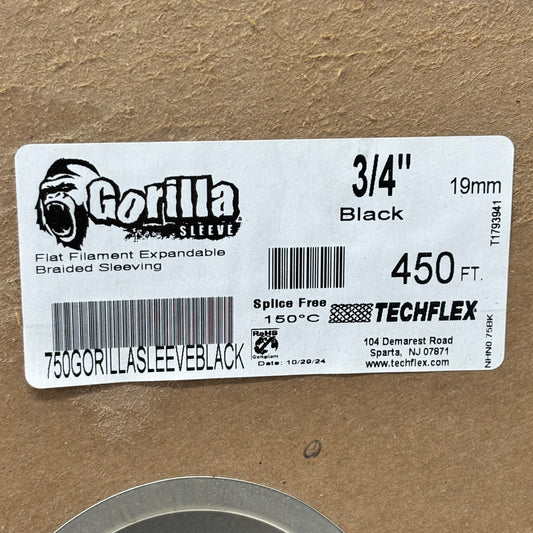 GORILLA SLEEVE Flat Filament Expandable Braided Sleeving 3/4" 450' T1793941