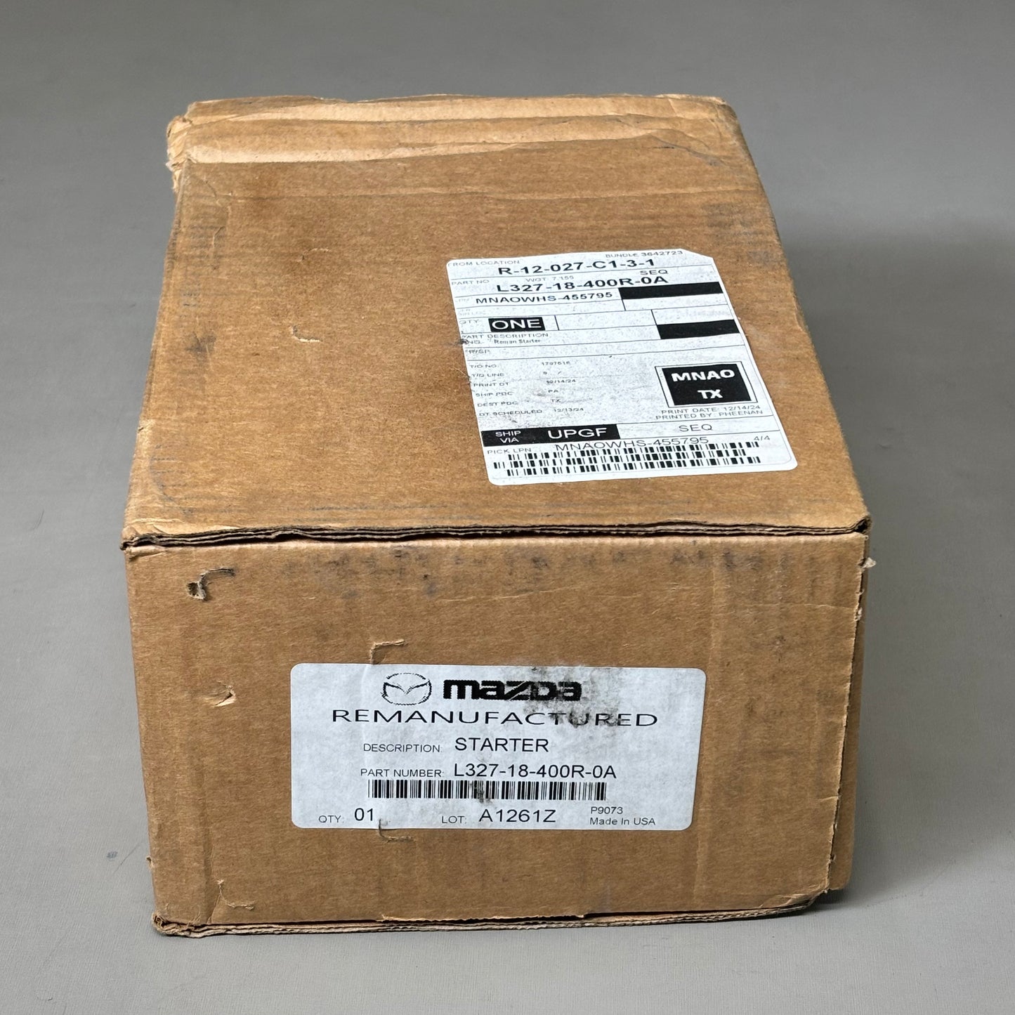 MAZDA Starter For 2004-20210 Remanufactured L327-18-400R-0A