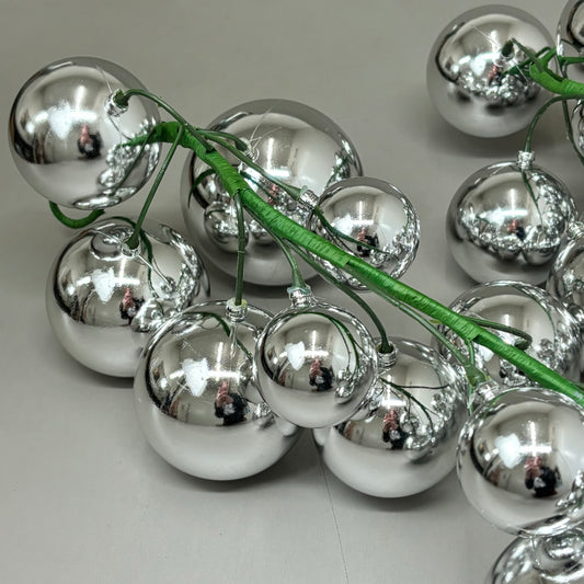 RAZ IMPORTS Ornament Balls Christmas Decor Garland 4' Metallic Silver G3832769