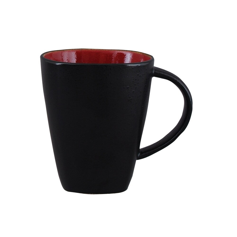 GIBSON SOHO (40 PIECE SET) Lounge Square Dinnerware Set Red/Black 128138.40R