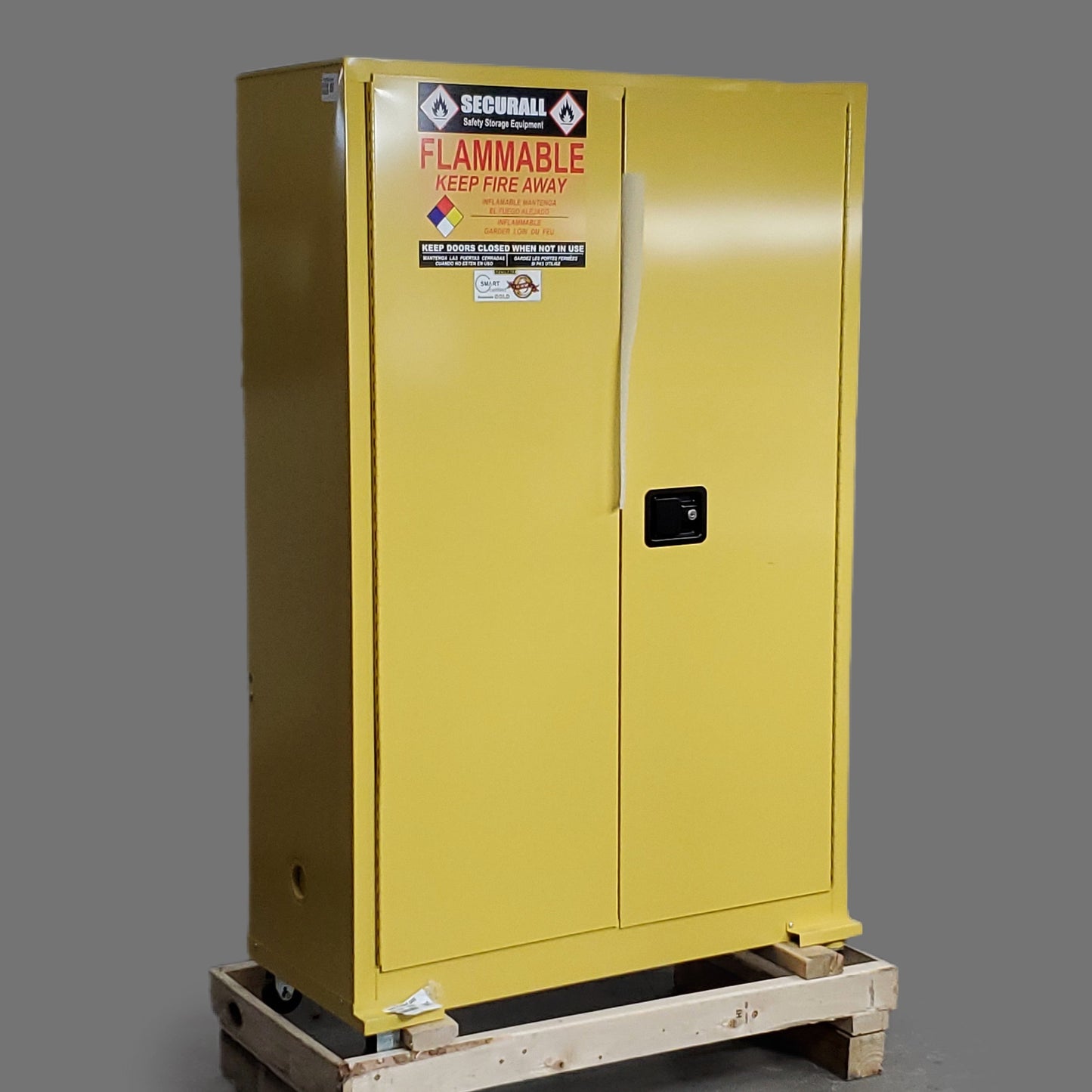 SECURALL Rolling Safety Storage Cabinet for Flammable Liquids 45 Gal Capacity A345-C (AS-IS)(A)