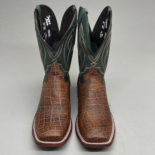 Tony Lama Tapadera Walnut Elephant Print Cowhide Style #TL317 Men's Size 10 EE