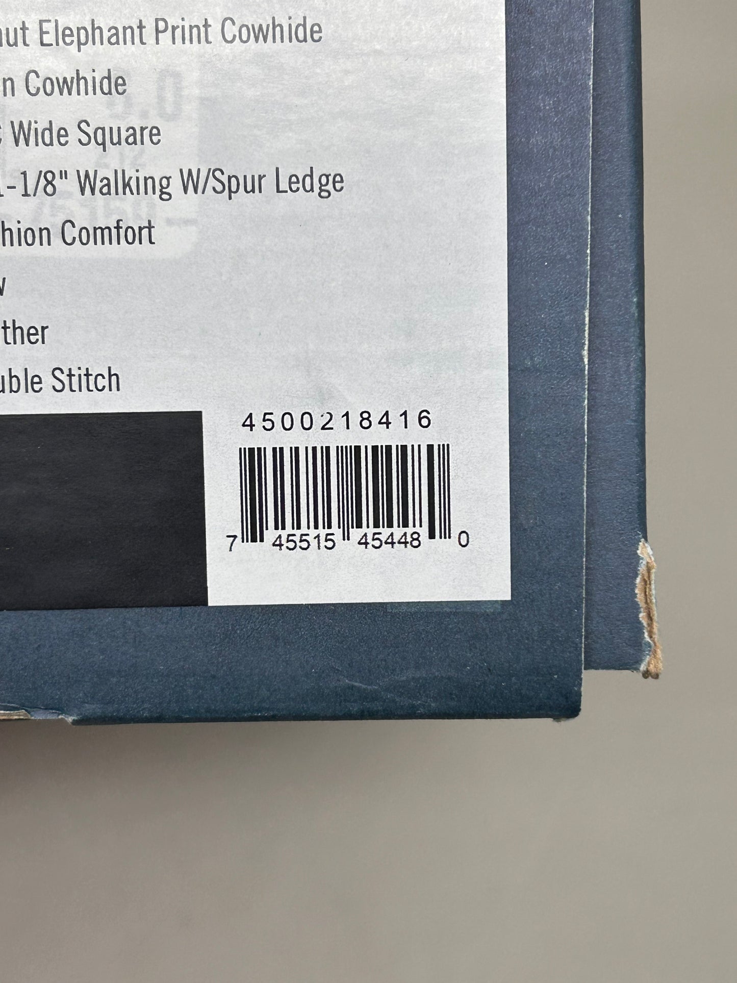 Tony Lama Tapadera Walnut Elephant Print Cowhide Style #TL317 Men's Size 8 EE