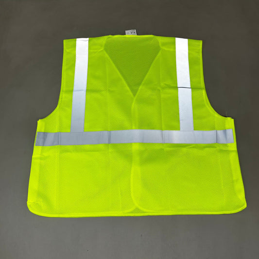ASN INC Yellow Reflective Safety Vest Unisex Sz-2XL Neon Yellow 1409226 (New)