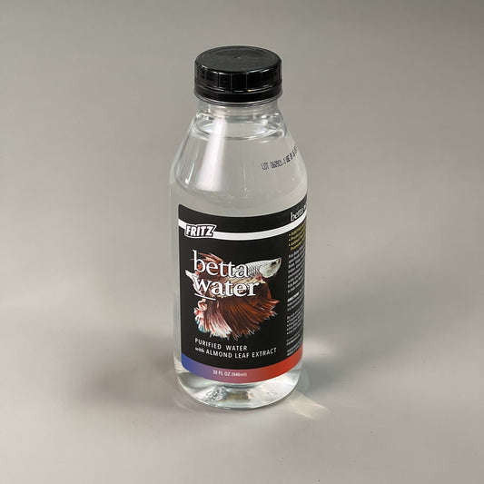 ZA@ FRITZ Betta Water Pack of 8 (2 Gallons Total) Purified Water W/ Almond Leaf Extract 32 Oz (New)
