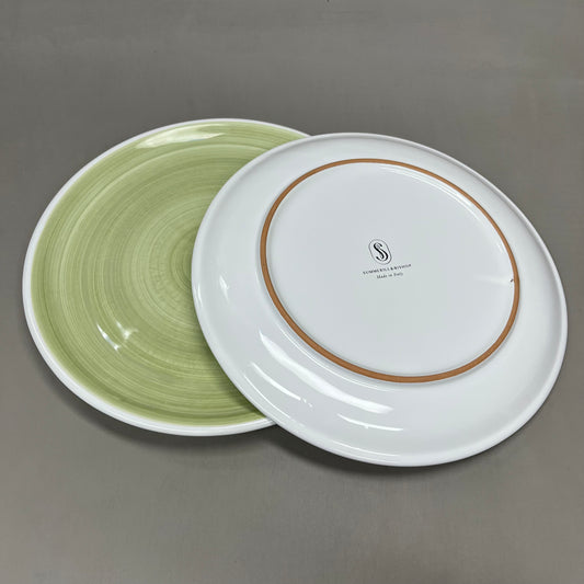SUMMERHILL & BISHOP LOT OF 2! Ceramic Dinner Plate Season Green, 11.5 in Diam. (New)