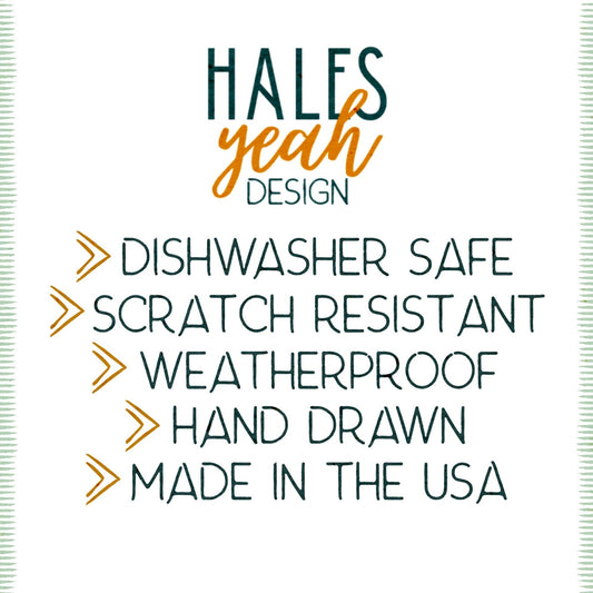 Hales Yeah Design Drop It Sticker ~3" at Longest Edge