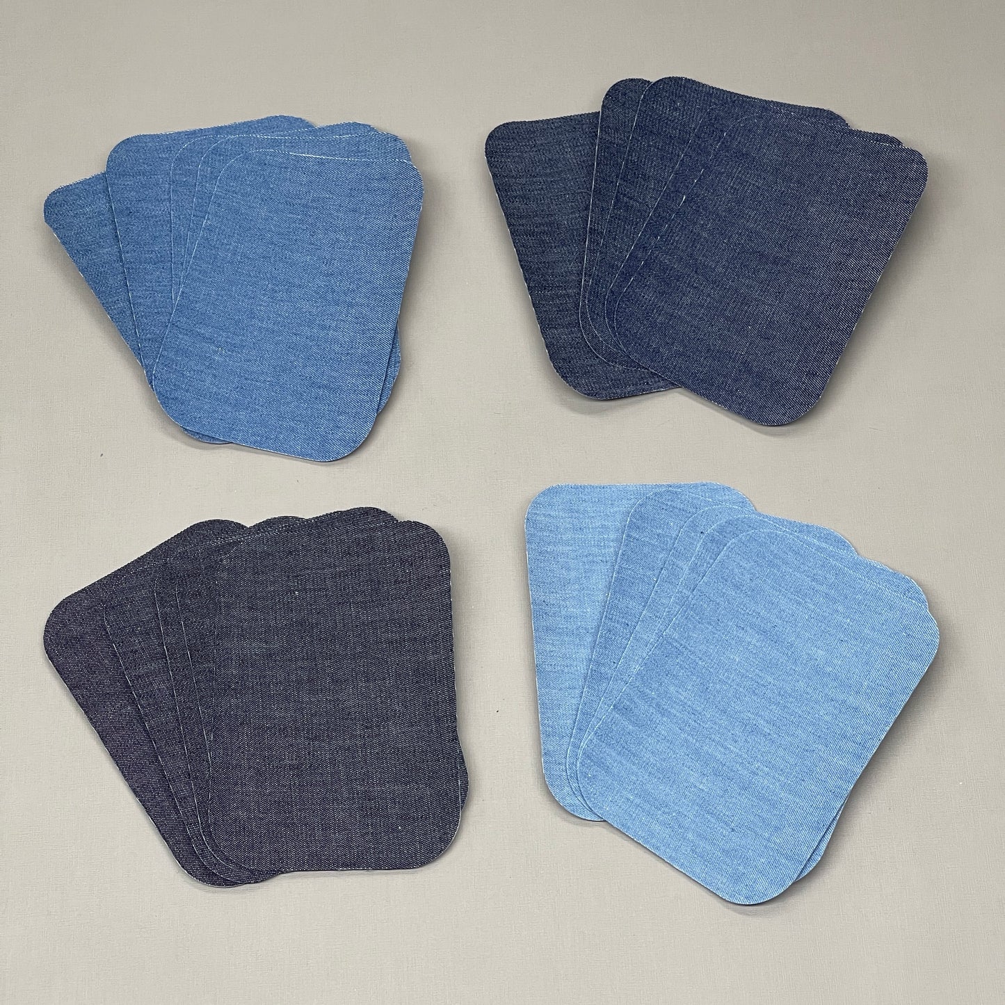 IRON ON Jean Patches 80 PATCHES! 3" x 4-1/4", Clothing Repair, 4 Shades of Blue (New)