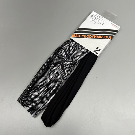 SCUNCI 3-PACK! Multi-Wear Headwraps 1959 Black 2-Pieces (New)