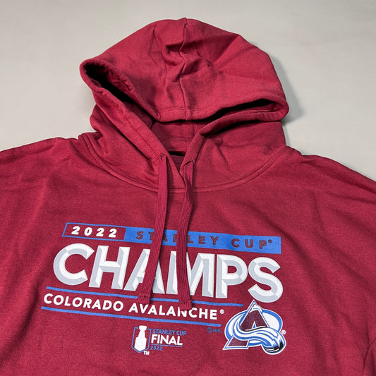 FANATICS 2022 Stanley Cup Champs Colorado Avalanche Final Hoodie Sz M Burgundy 22NHL0024 (New)