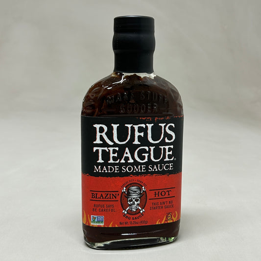 RUFUS TEAGUE 6-PACK! Blazin' Hot BBQ Sauce 15.25 oz Gluten Free Non GMO Exp 06/25 (New)