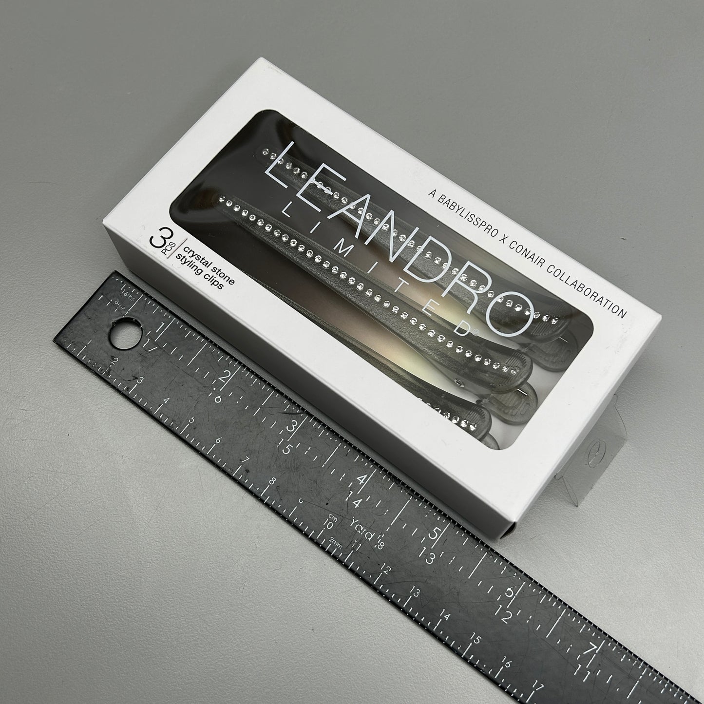 CONAIR 3-PACK! Leandro Limited Crystal Stone Styling Clips 3-Pieces (New)