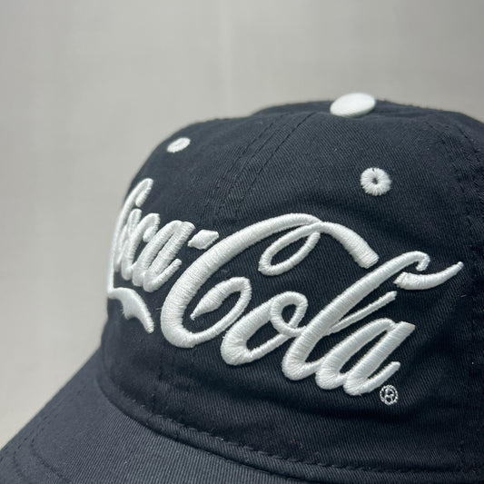 COCA-COLA Las Vegas 1886 Black Script Baseball Cap Fit Sz One Size Black 23633 (New)