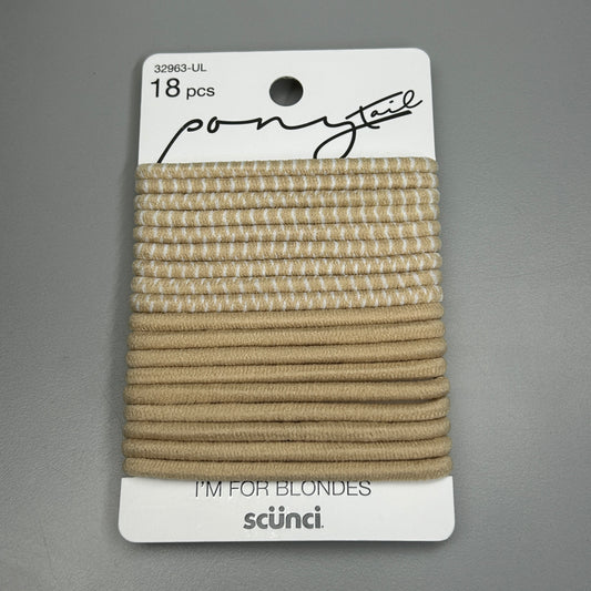 SCUNCI 9-PACK! Large Blonde Elastics 18-Pieces (New)