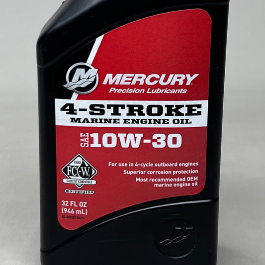 MERCURY (6 PACK) 4-Stroke Marine Engine Oil Sz 32 fl oz 10-w30 92-8M0078625