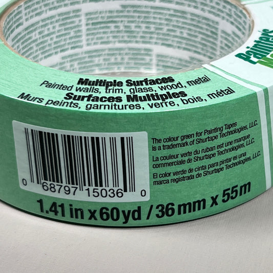PAINTER'S MATE Multi-Surface Painter's Tape Green 1.41 IN x 60 YD 332261 (New)