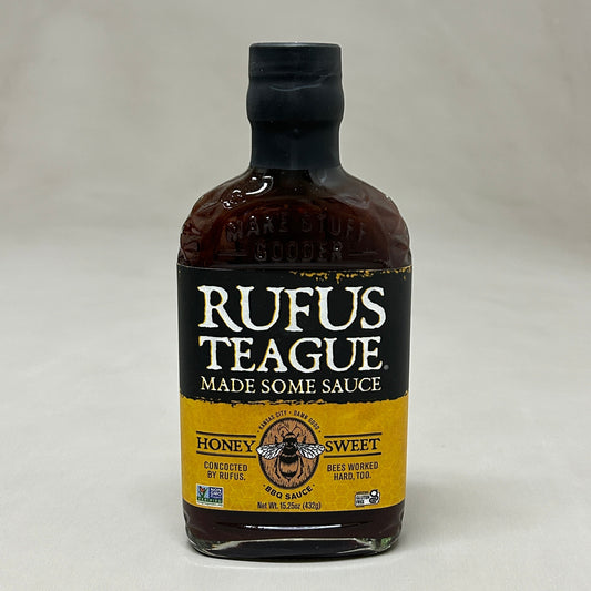 ZA@ RUFUS TEAGUE 6-PACK! Honey Sweet BBQ Sauce 15.25 oz Gluten Free Non GMO Exp 06/25 (New) A