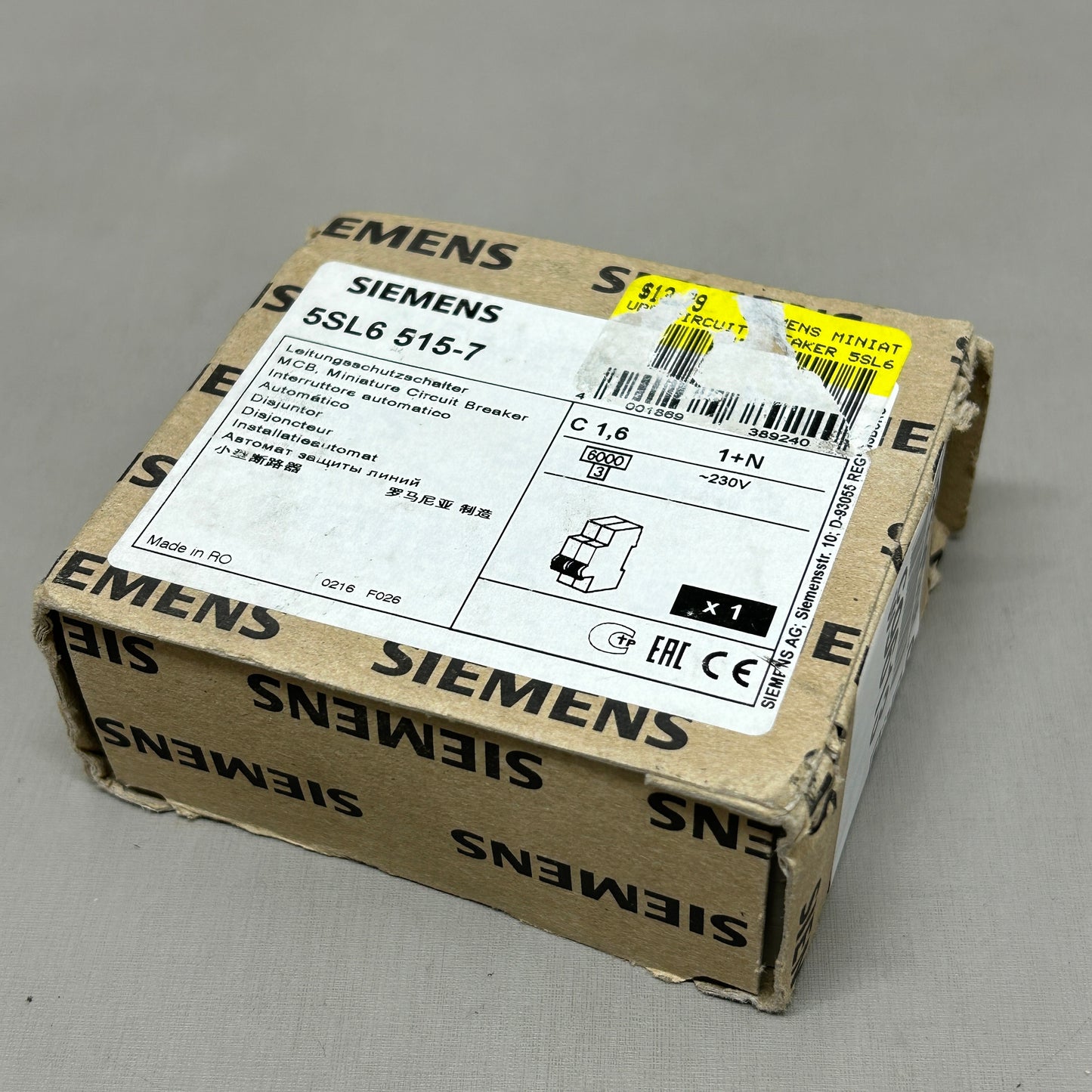 SIEMENS Miniature Circuit Breaker 230V 6KA Off-White 5SL6515-7 (New)