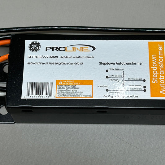 PROLINE GE Lighting Stepdown Autotransformer Black 60VA 480V-277V 99746 (New)