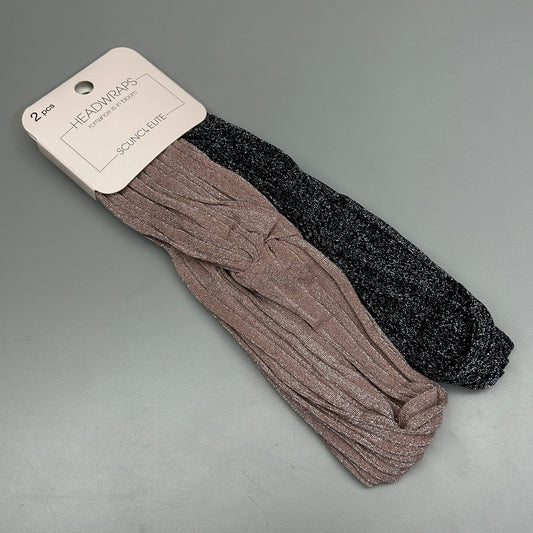 SCUNCI 3-PACK! Glitter Headwrap Elite Collection 2-Pieces (New)