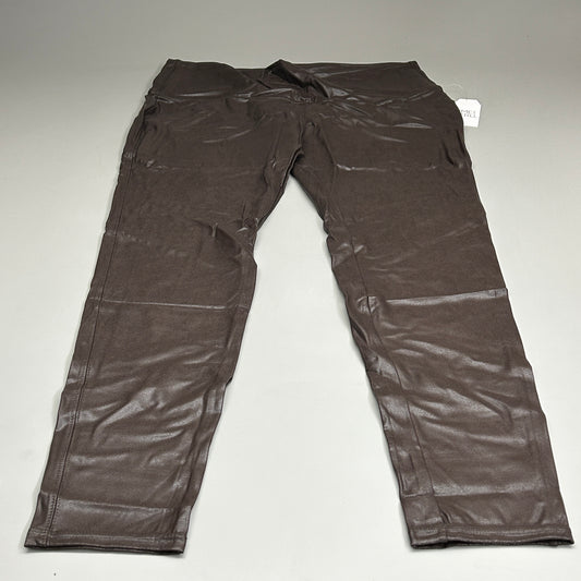 TIME AND TRU Women's Faux Leather Leggings Sz XXL 20 Brown (New)