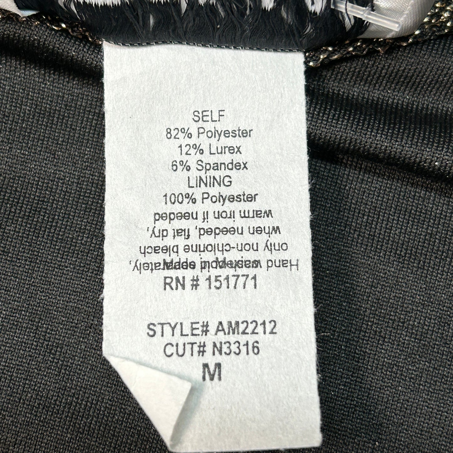 GILLI Twist Front Romper Black/Gold Size Medium (New)