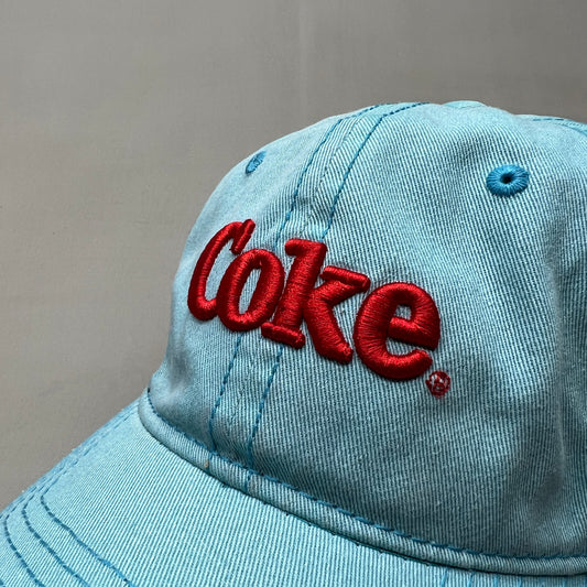 COCA-COLA Baseball Cap Strap Back Sz One Size Bright Aqua 23635 (New)