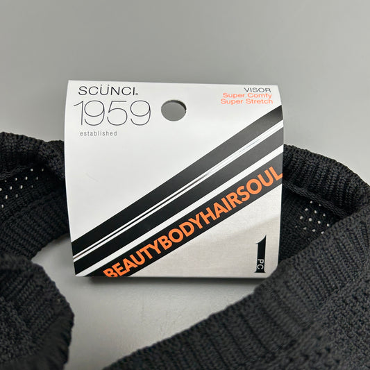 SCUNCI 3-PACK! Visor Super Comfy Super Stretch 1959 Black (New)