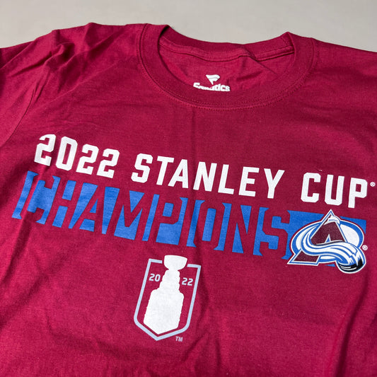 FANATICS 2022 Stanley Cup Champions Colorado Avalanche Long Sleeve T-shirt Sz S Burgundy 058N SC Champs (New)