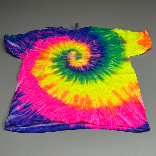GILDAN (12 PACK) Tie Dye Short Sleeve Unisex Heavy Cotton T-Shirts Sz Youth Medium (New)