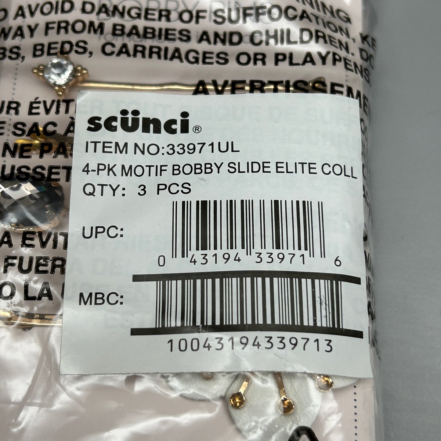 SCUNCI 6-PACK! Motif Bobby Pins Elite Collection 4-Pieces (New)