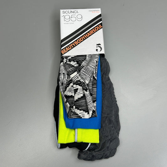 SCUNCI 3-PACK! Headwraps Multiwear 1959 5-Pieces (New)