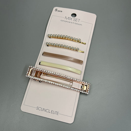 SCUNCI 3-PACK! Romance Is In Bloom Mix Set Bobby Pins 5-Pieces (New)