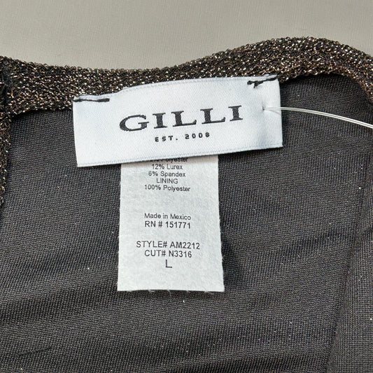 GILLI Twist Front Romper Black/Gold Size Large (New)