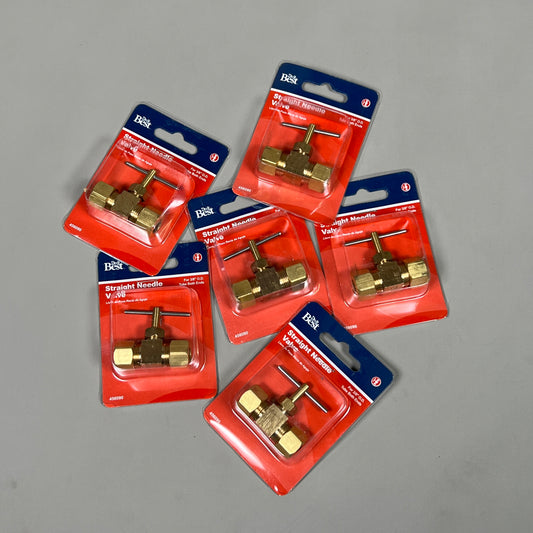DO IT BEST 6-PACK of Tube Brass Straight Needle Valve 3/8 In. Tube x 3/8 In. Tube (New)