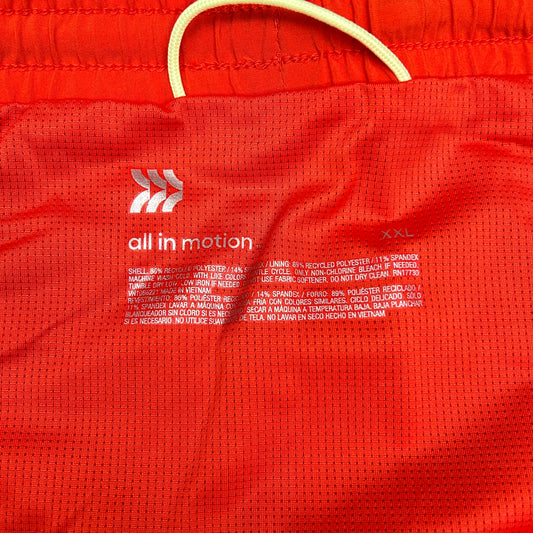 ALL IN MOTION Men's Lined Run Shorts 5" Dark Orange Sz XXL (New)