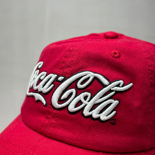 COCA-COLA Las Vegas Script Stretch Baseball Cap Youth Red 23645 (New)