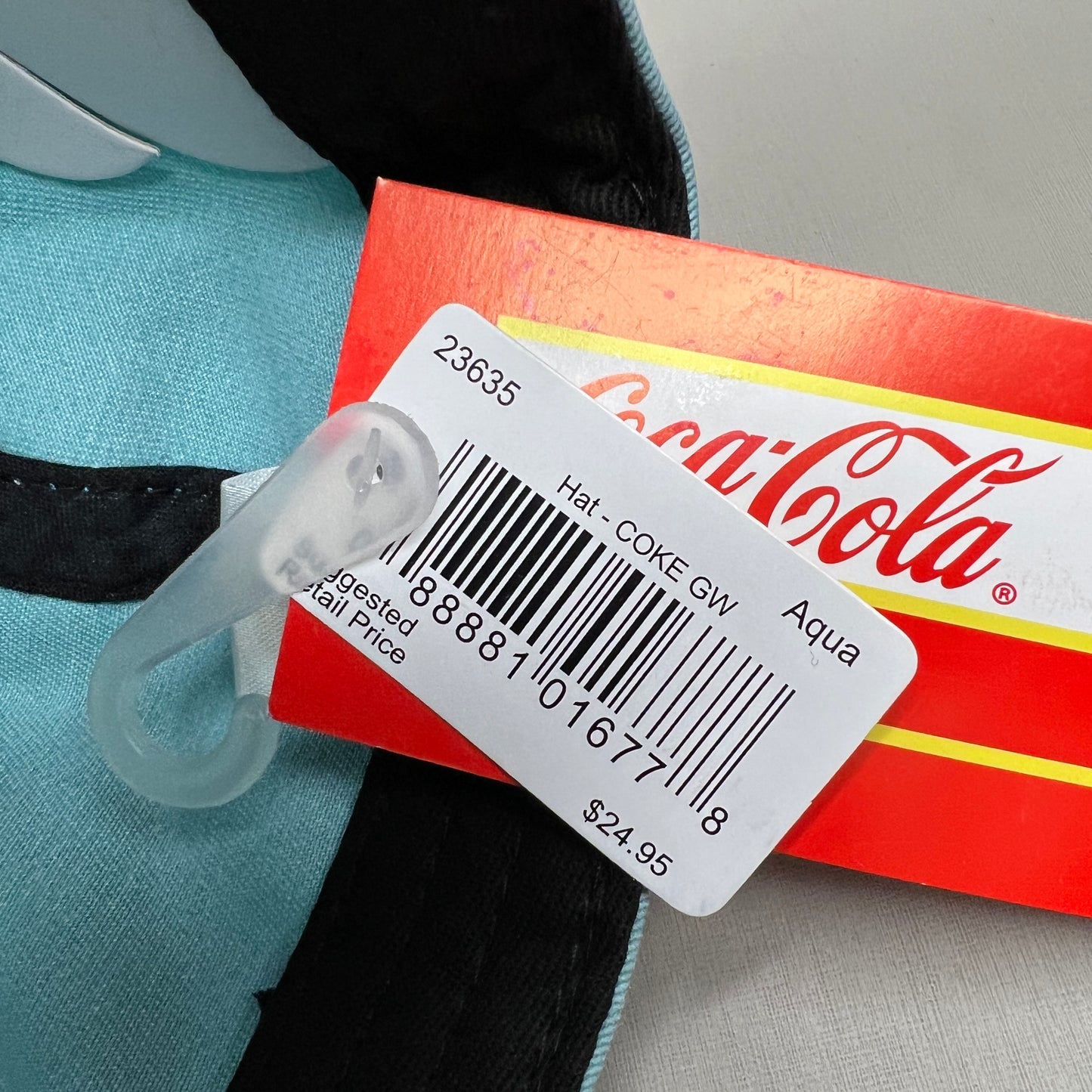 COCA-COLA Baseball Cap Strap Back Sz One Size Bright Aqua 23635 (New)