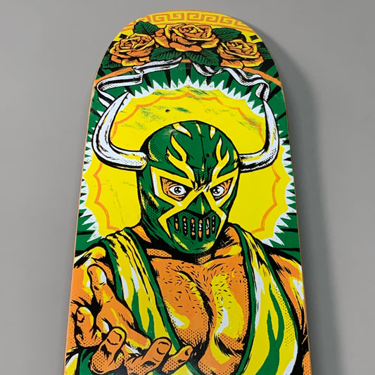 LANDYACHTZ Standard Longboard/Skateboard 2016 Loco 32" Lucha Libre Canadian Maple w/ Grip Tape Yellow/Green 32"x8.5" (New Other)