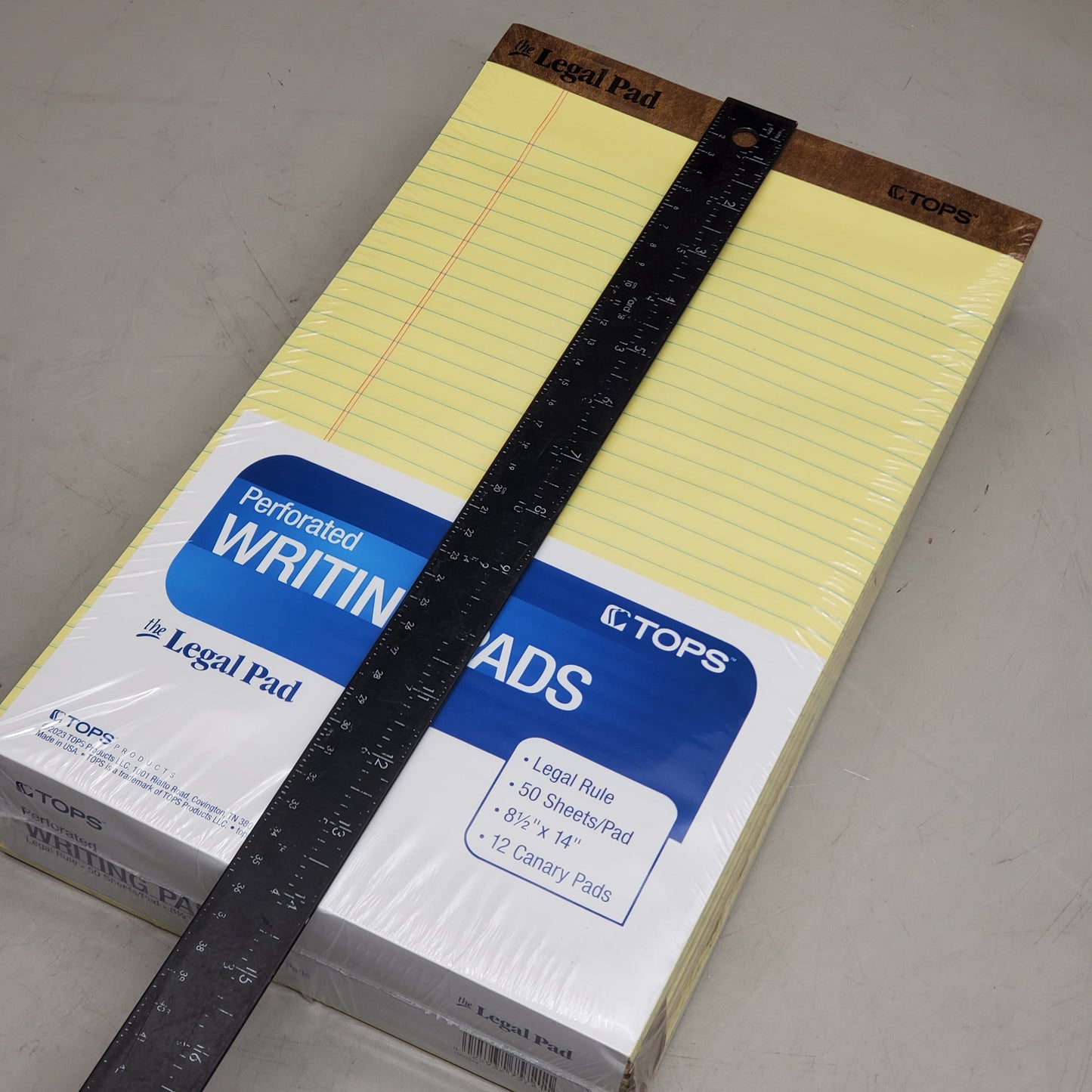 ZA@ TOPS (12 Pack) Legal Pad Perforated Writing Pads 8.5" x 14" 50 pages Yellow 7572 C