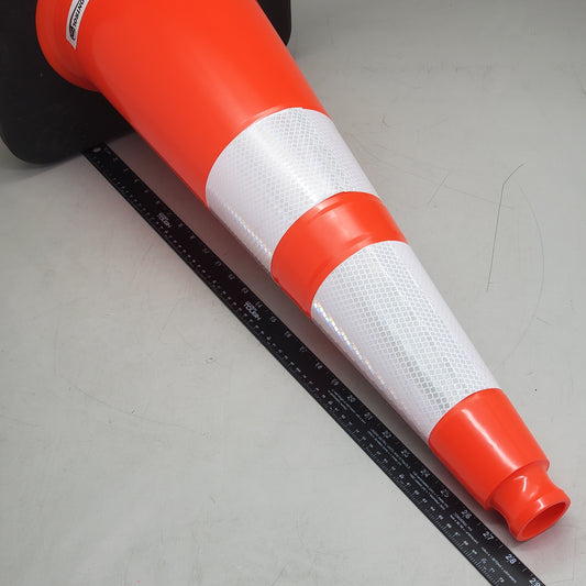 TRAFFIC KONTROL (3 Pack) Heavy Duty Reflective Cone 28" Tall 14" Base Orange